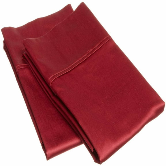 300-Thread Count 100% Egyptian Cotton Lightweight Solid Pillowcase Set Burgundy / King