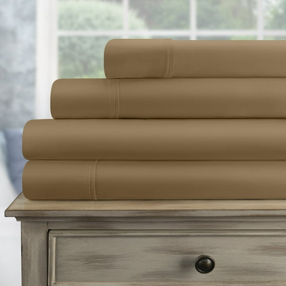 300-Thread Count 100% Egyptian Cotton Lightweight Solid Sheet Set with Deep Pockets Burgundy / Twin XL