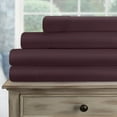 thumbnail image 1 of 300-Thread Count 100% Egyptian Cotton Lightweight Solid Sheet Set with Deep Pockets Plum / Split King, 1 of 3