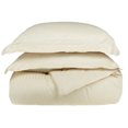 thumbnail image 1 of 300-Thread Count 100% Egyptian Cotton Lightweight Stripes Duvet Cover Set Ivory / King/Cal King, 1 of 2
