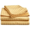 thumbnail image 1 of 300-Thread Count 100% Egyptian Cotton Lightweight Stripes Sheet Set with Deep Pockets Gold / Full, 1 of 1