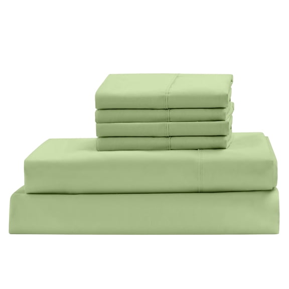 300 Thread Count, 100% Egyptian Cotton Sheet Set 6 PC QueenXL Sage 12" Deep Pocket