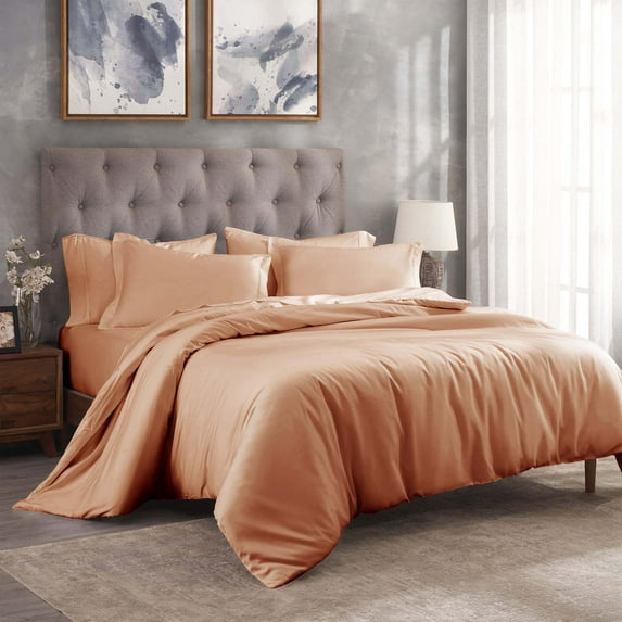300 Thread Count 100% Egyptian Cotton Solid Duvet Cover & Pillow Shams, 2-Piece Duvet Cover Set by Blue Nile Mills – Twin, Beige