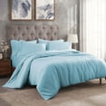 thumbnail image 1 of BNM 300 Thread Count Egyptian Cotton Duvet Cover Set, King/California King, Light Blue, 1 of 11