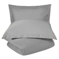 thumbnail image 1 of 300-Thread Count Breathable Cotton Percale Solid 2-Piece Duvet Cover Set with Matching Pillow Shams, Twin, Smoked Pearl by Blue Nile Mills, 1 of 5