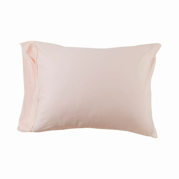 300-Thread Count Breathable Cotton Percale Solid 2-Piece Pillowcase, Standard, Blush by Blue Nile Mills