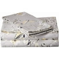 thumbnail image 1 of Tribeca Living 300 Thread Count Cotton Extra Deep Pocket Printed Sheet Set, Cal King, Colmar Silver Grey/Multi California King Colmar Silver Grey/Multi, 1 of 2