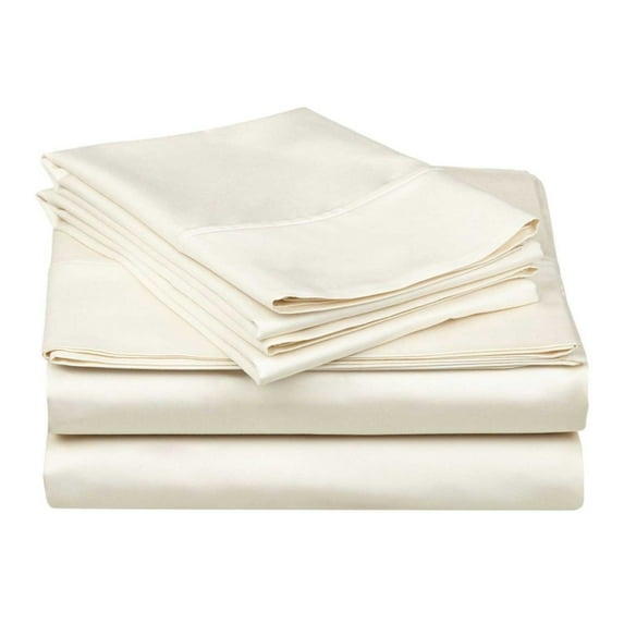 300-Thread Count Cotton Solid Deep Pocket Bedding Sheets & Pillowcases , Ivory, Twin, 3 Piece By Impressions