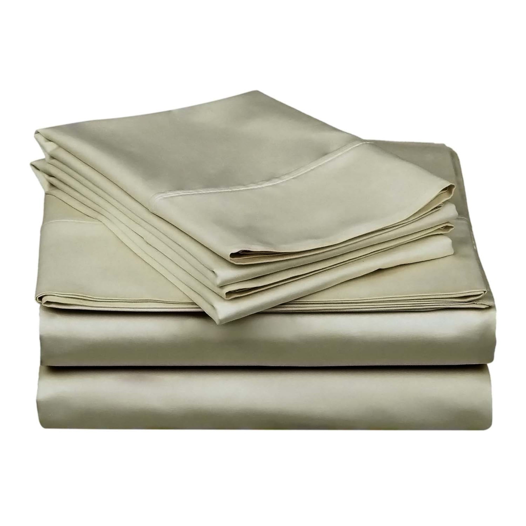 300-Thread Count Cotton Solid Deep Pocket Bedding Sheets & Pillowcases , Sage, Twin XL, 3 Piece By Impressions
