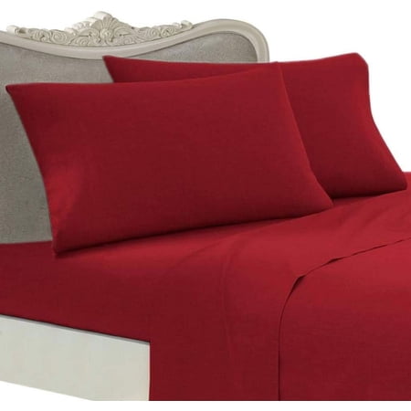 300 Thread Count Egyptian Cotton Sheet Set DEEP POCKET, King, Burgundy,Solid Premium ITALIAN Finish