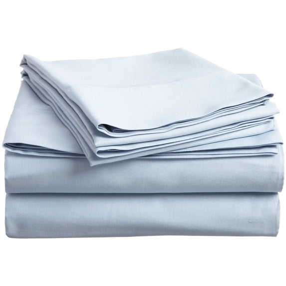 300 Thread Count Egyptian Cotton Solid Sheet Set Light Blue / Cal King