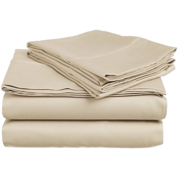 300 Thread Count Egyptian Cotton Solid Sheet Set Tan / Cal King