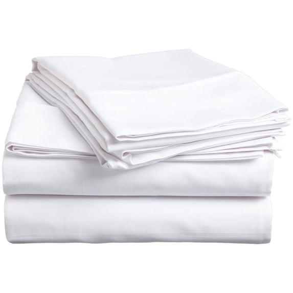 300 Thread Count Egyptian Cotton Solid Sheet Set White / Cal King