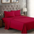 thumbnail image 1 of BNM Egyptian Cotton 300 Thread Count Sheet Set, King, Red, 1 of 10