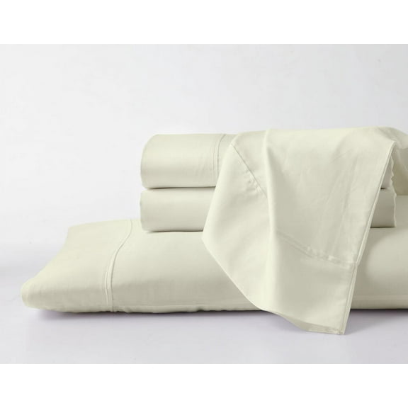 300-Thread Count Egyptian Cotton Twin Size Ivory Color Sheet Set- 12 inch Deep Pockets