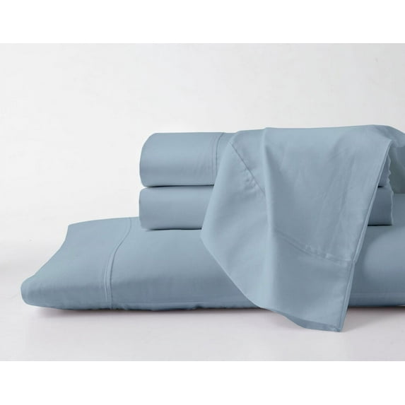 300-Thread Count Egyptian Cotton Twin XL Size Light Blue Color Sheet Set- 12 inch Deep Pockets