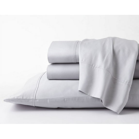 300-Thread Count Egyptian Cotton Twin XL Size Light Grey Color Sheet Set- 12 inch Deep Pockets