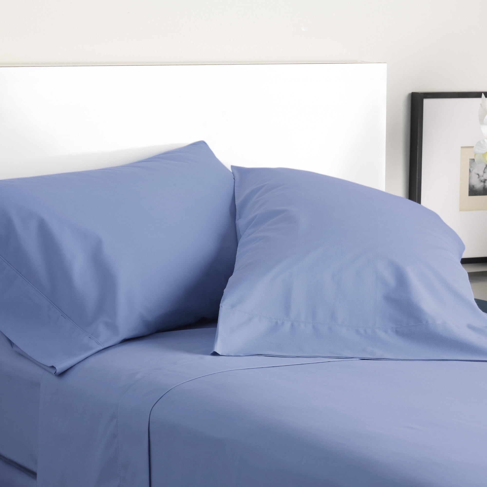 King Shadow Blue 300 Thread Count Cotton Sheet Set