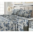thumbnail image 1 of Tribeca Living 300 Thread Count Cotton Ultra-soft Printed Deep Pocket Bed Sheet Set lisbon blue-multi Queen Botanical Modern & Contemporary, 1 of 5