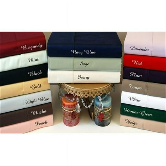 300 Thread Count Queen Sheet Set Egyptian Cotton Solid-Ivory
