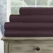 300-Thread Count Solid Deep Pocket Egyptian Cotton Sheets By Blue Nile Mills, Twin XL, Plum