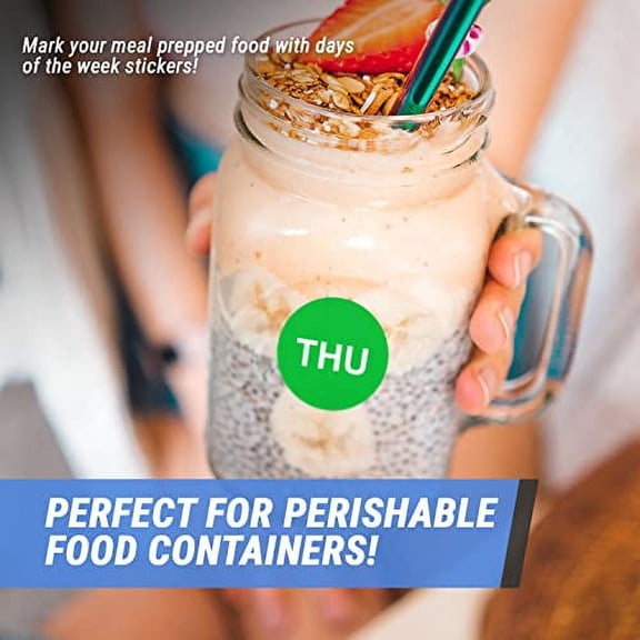 300 Thursday Stickers, Days of The Week Labels - 2 inch Round Food Labels, Day of The Week Stickers for Restaurant/Food Safety/Week Rotation