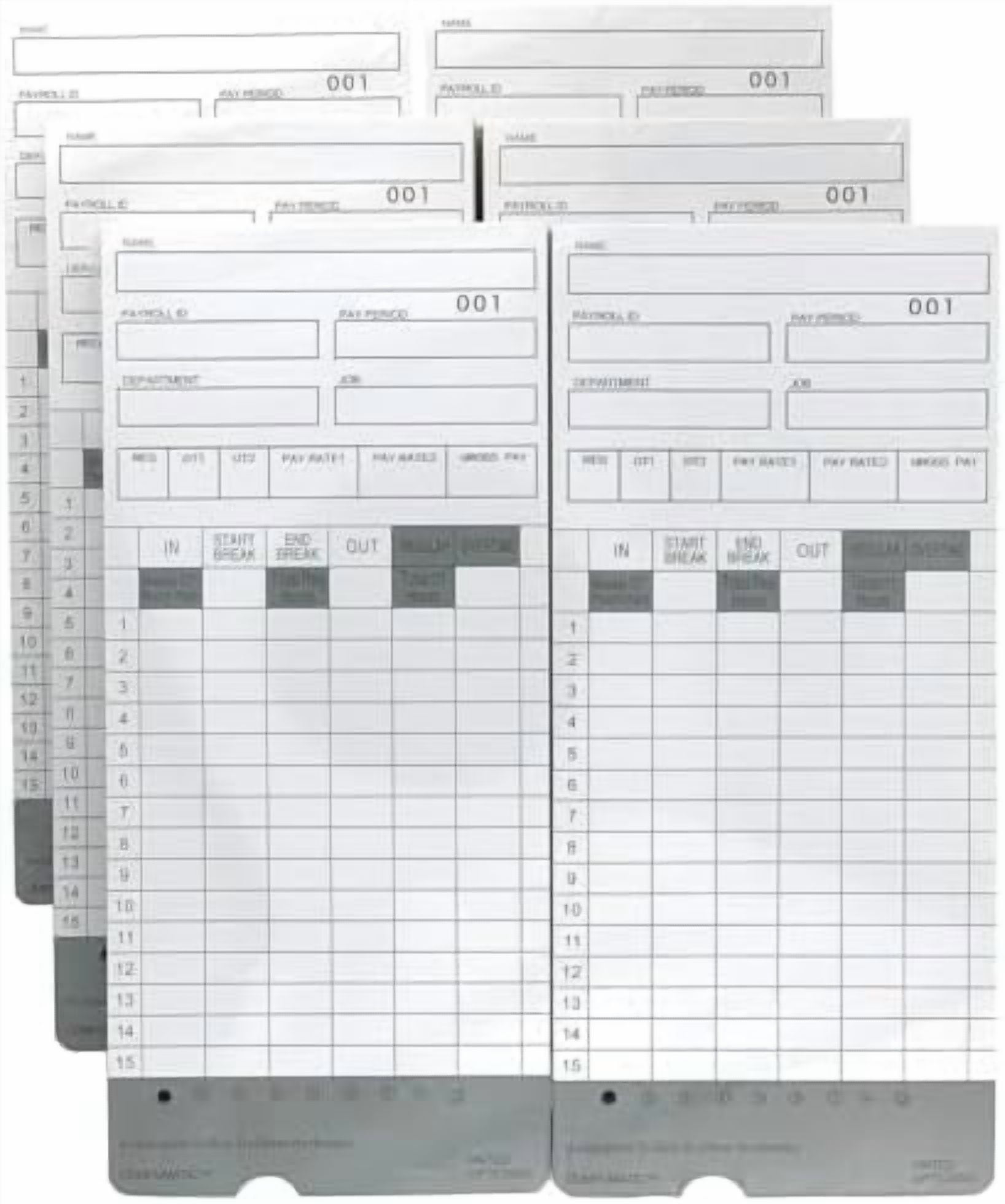 300 Time Cards for uPunch HN2000, HN2500, HN4000, HN4500 AutoAlign Calculating Time Clock and More HNTC2 UPTC2000Compatible
