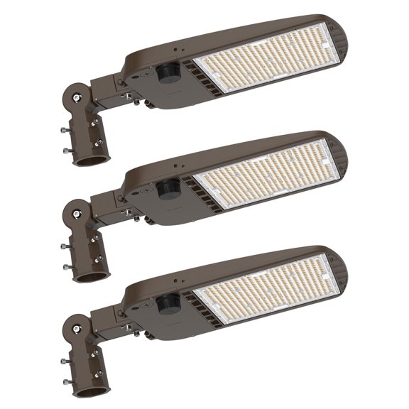 300 W LED Street/Parking Lot Light, 5000K, 45000 Lumens, Security Light, 100-277V, Adj Slip Filter Mount, UL/DLC, [900W-1200W HPS Equiv.] Shoebox,Garage, Area light, Photo Sensor ( 3 Pack )