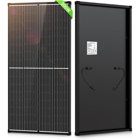 300 Watt Solar Panel, 12V/24V 9BB Monocrystalline Half-Cut Technology Solar Panels 24% High Conversion Efficiency PV Module for RV, Camper, Vehicle, Caravan and Other Off Grid Applications