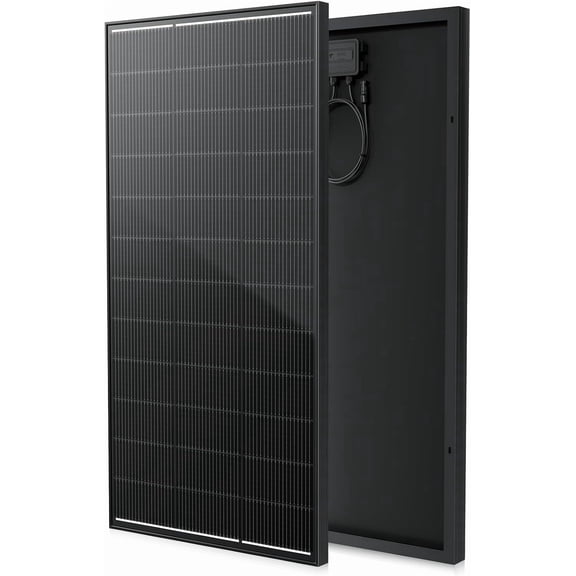 300 Watt Solar Panel, Upgraded 18BB Solar Cells 24.6% High Efficiency Monocrystalline 12V/24V PV Module for Home Rooftop RV Camper Marine Boat Off Grid System All Black (1pack)