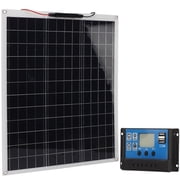 15 Watts Solar Panel Kit, High Efficiency Battery Charger With 50A Controller, 15x11 Portable Waterproof Solar Panel Set, Backup Power Emergency Power Supply For Camp RV Home Boat Caravan Rooftop