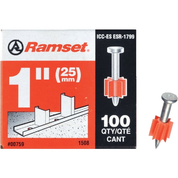 3538238,DRIVE PINS,.300 HEADED,FOR POWDER ACTUATED TOOLS ,Plain Shank,Lgth In=1