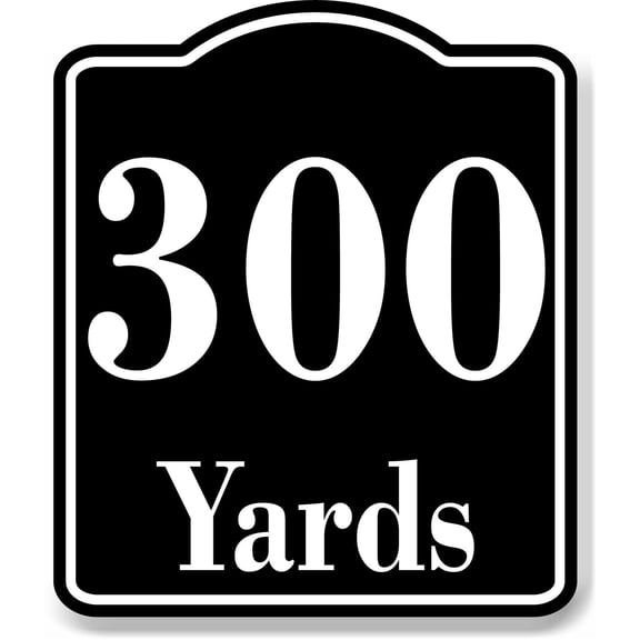 300 Yards Distance Marker Running Race Marathon BLACK Aluminum Composite Sign, 8.5"x10"