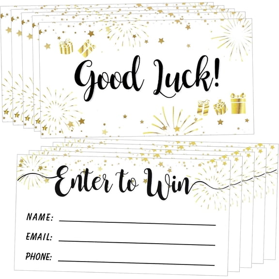 300 count Enter to Win Raffle Tickets Cards 3.5 x 2 Inch Entry Form Cards for Contest, Ballots, Fundraisers, Carnivals, Fairs, Auction Events, Prize , Drawings(Popular Style)