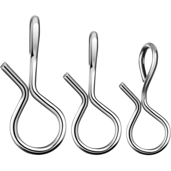 300 count Fly Fishing Snaps Stainless Steel Quick Change Fly Fishing Snaps No Knot Clip Lure Connector for Flies Jigs Hooks Trout Lures Clip Swivels Terminal Tackle Sizes