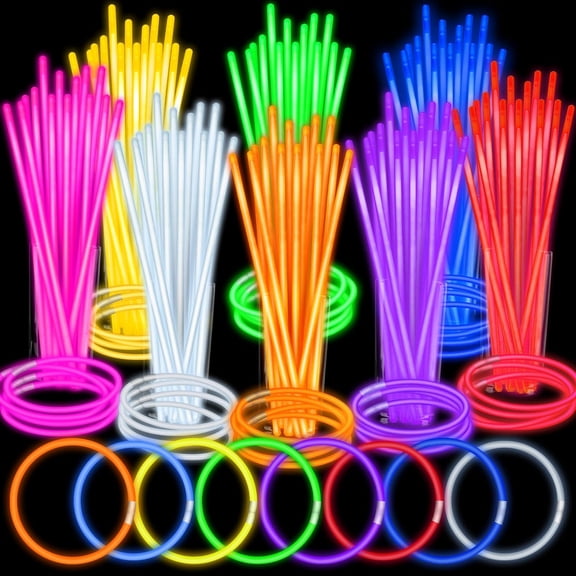300 count Glow Sticks Bulk Party Supplies, Glow Sticks for  Party Favors, Glow in The Dark Party Supplies, Light Up Party Decorations, Wedding, Birthday, Halloween , 8 Colors