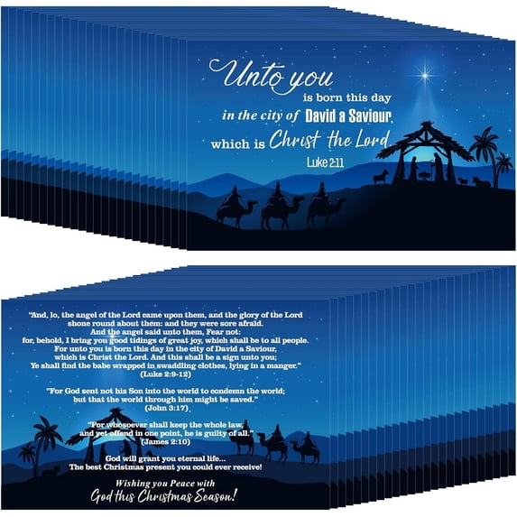 300 count Gospel Tracts Card Luke 2:11 Christmas Nativity Plan of ...