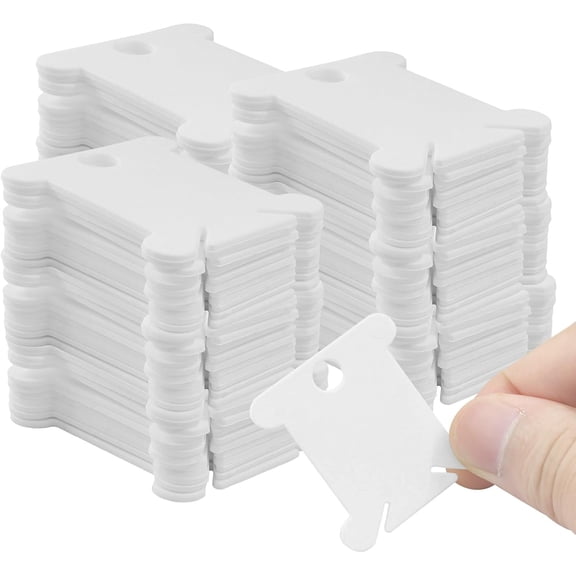 300 count Plastic Embroidery Floss Bobbins, White