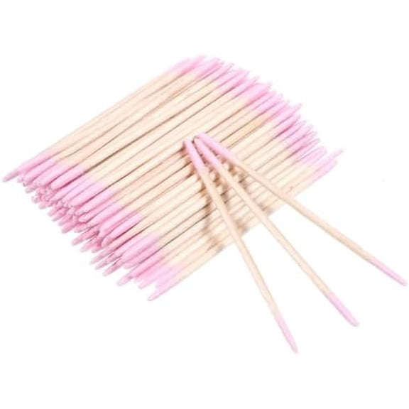 300 count Precision Pointed Tip Swabs, Polish Remover Stick Double Microblading Makeup Applicators, Handle Pointed Tip Swabs for Eyebrow Polish Remover Cleaner Tools