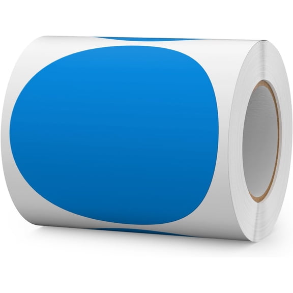 300 count Round Stickers 4 Inch Blue Vinyl Circle Floor Dots Sticker Removable Self-Adhesive Colored Large Label Roll for Marking Inventory Organizing Classroom Line Up Spots