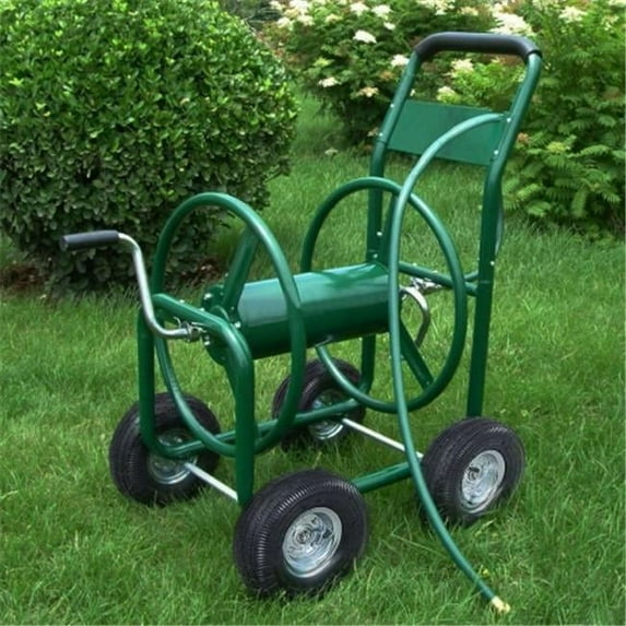 300 ft. Garden Yard Water Planting Hose Reel Cart Heavy Duty, Green