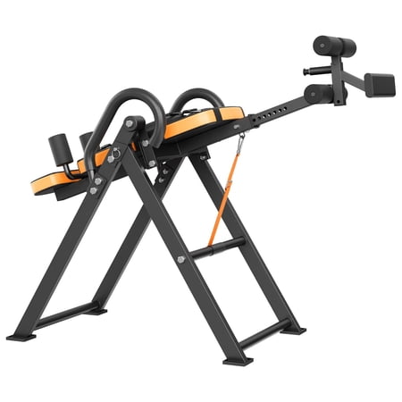 300 lb Inverted Table Heavy Decompression Back Stretcher with Headrest and Ankle Lock, Adjustable Seat Belt, Orange Black