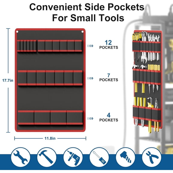 300 lbs Heavy Duty 5-Tier Power Tool Organizer Cart + 8 AC Outlet Charging Station | Rolling Drill Holder Garage Workshop Storage Cart Gift for Men