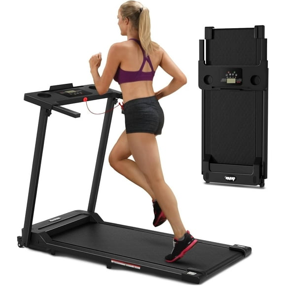 Tomile 300 lbs Portable Folding Treadmill, 3.0 HP Foldable Treadmill for Home Office, Walking Running Treadmill with LED Display for Exercise