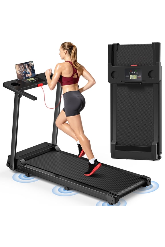 Treadmill, 3.0 HP Walking Pad Treadmill for Home, Folding Running Treadmill with 300 lbs Capacity, LED Display