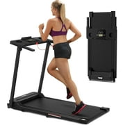 300 lbs Portable Folding Treadmill, 3.0 HP Foldable Compact Treadmill for Home Office, Walking Running Treadmill with LED Display for Exercise