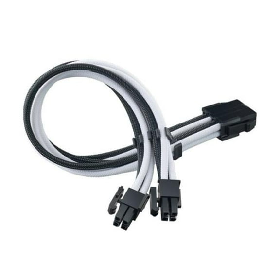 300 mm 1 x 8 Pin 4-4 EPS Super Flexible PSU Extension Cable, Black & White