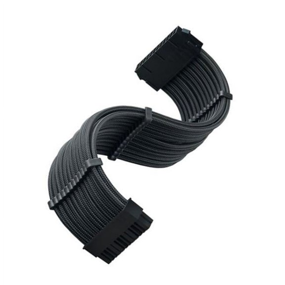 300 mm PP07E ATX 24 Pin Super Flexible PSU Extension Cable, Black