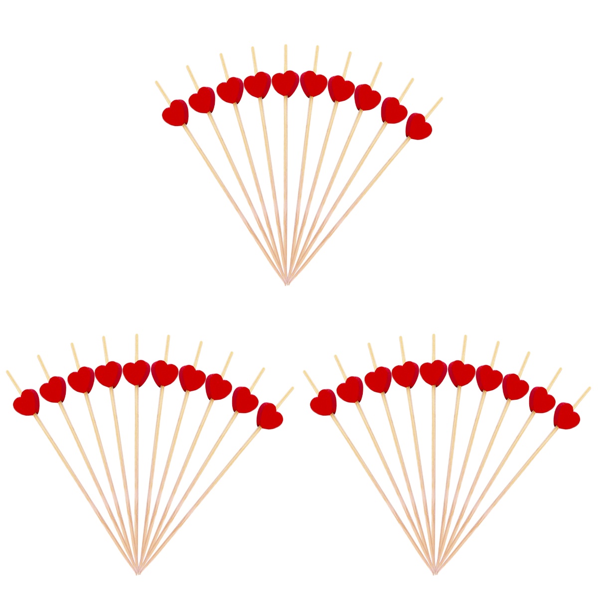 300 pcs Party Fruit Picks Heart Food Picks Disposable Cocktail Picks