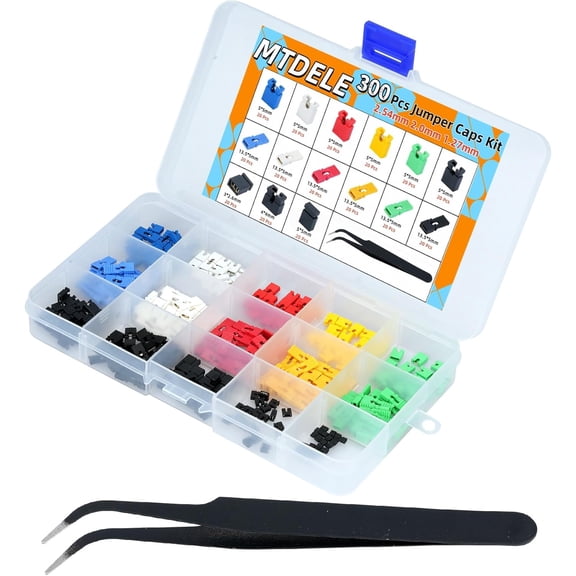 300 pcs jumper cap kit 2.542.01.27 compatible with Raspberry Pi circuit board connection pins